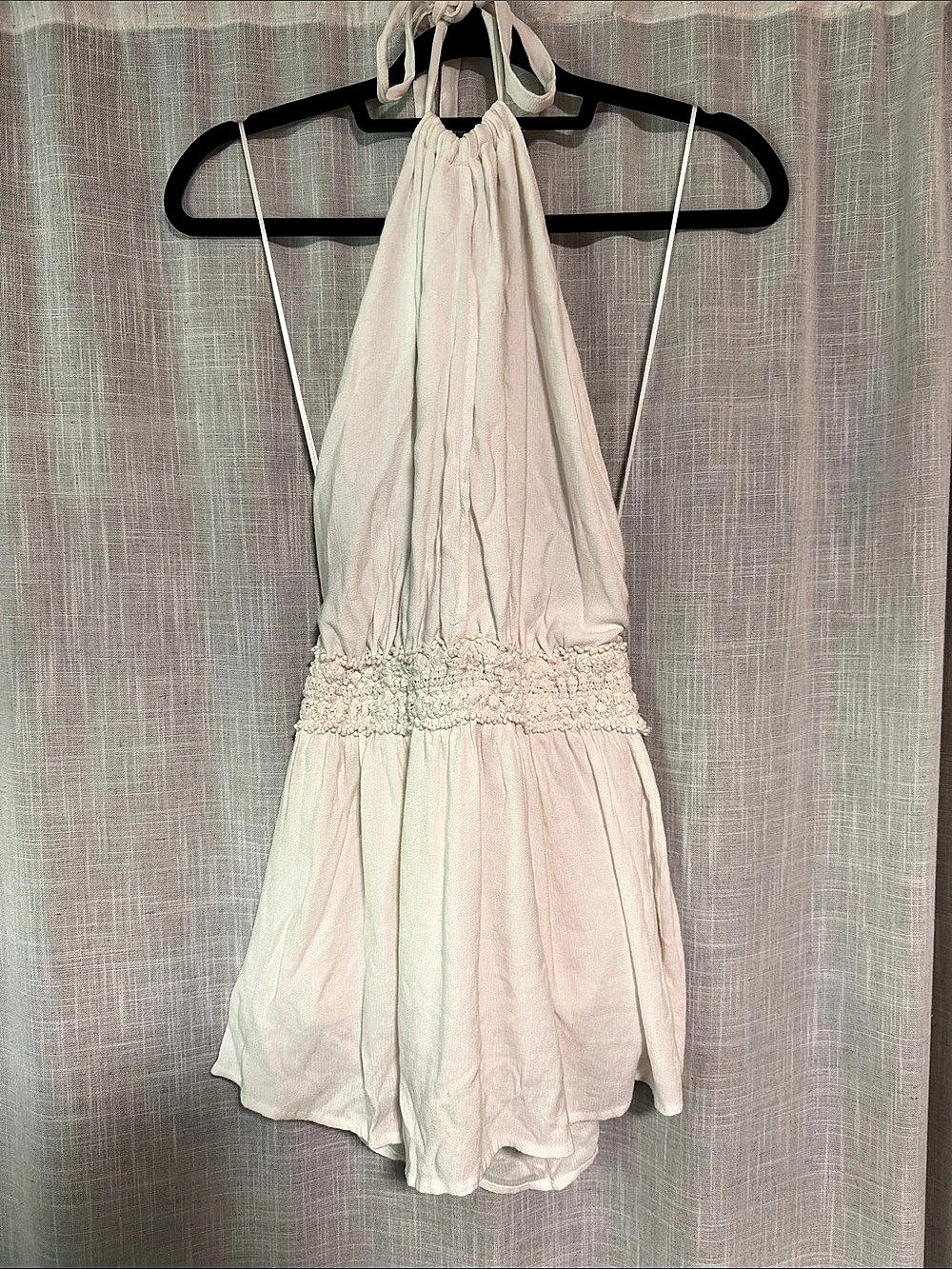 Mahina Halter Mini Dress in White Size Small